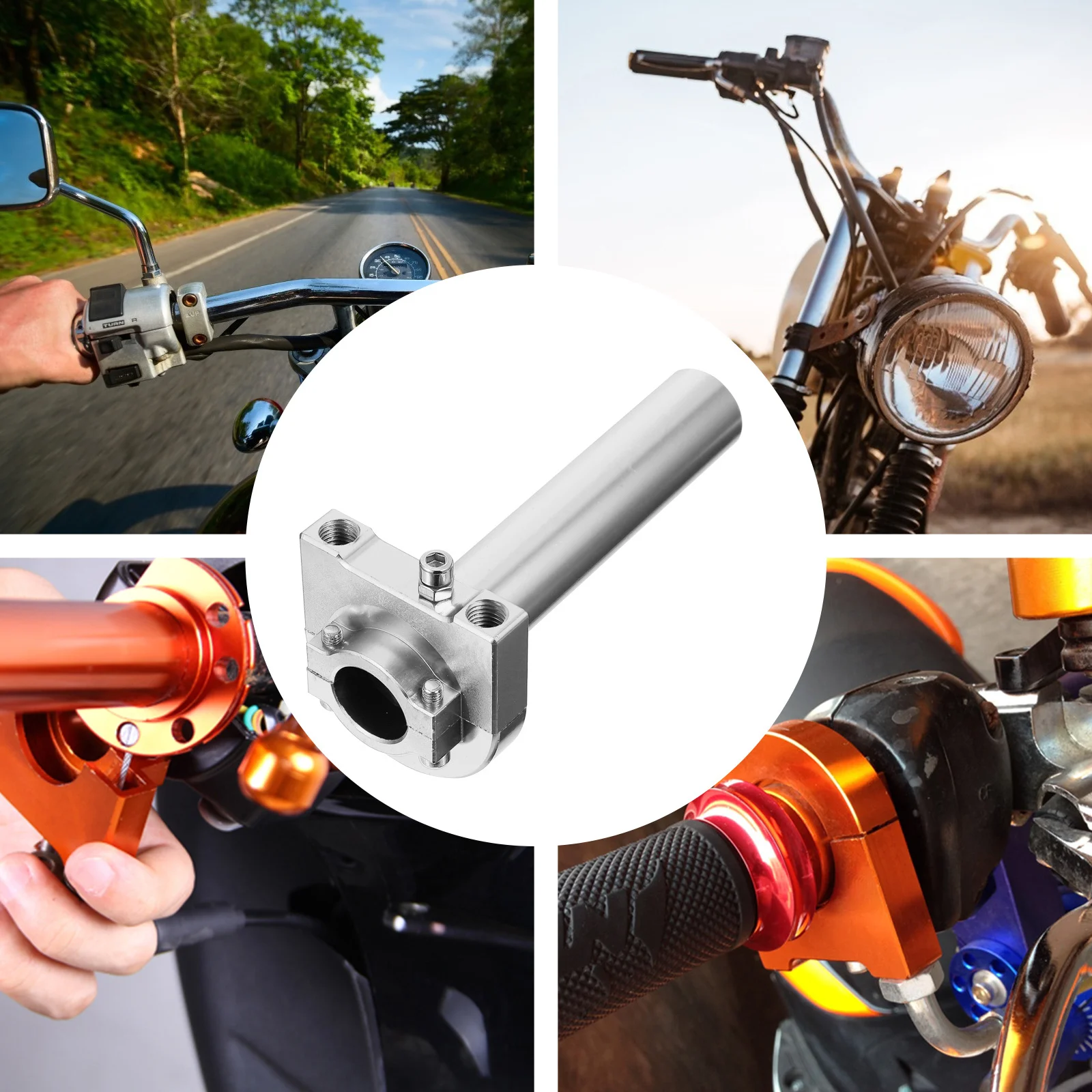 

2Sets Professional Motorbike Throttle Twists Grip Universal Handlebar Throttle Gas Tube Aluminum Ergonomic Comfortable