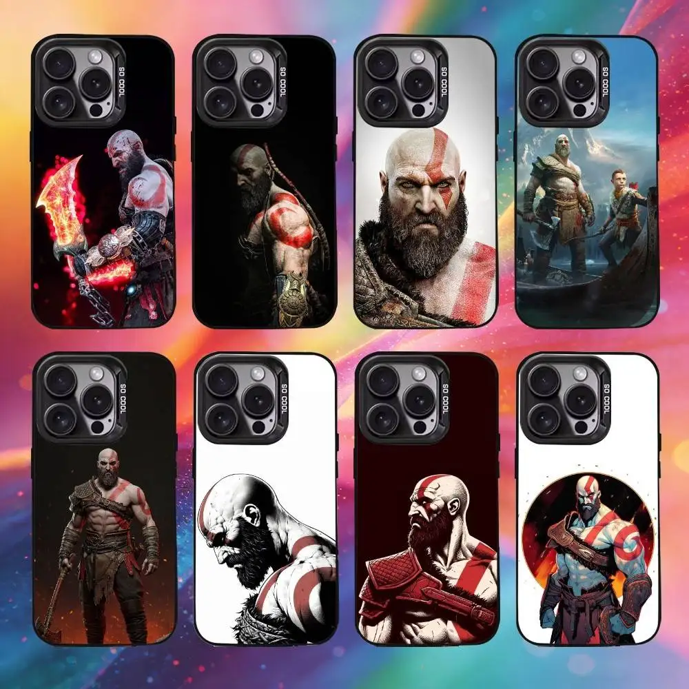 

Game G-God of W-War K-Kratos Phone Case For iPhone17, 16,15,14,13,12 Pro Max Black Candy Matte Shockproof Cover