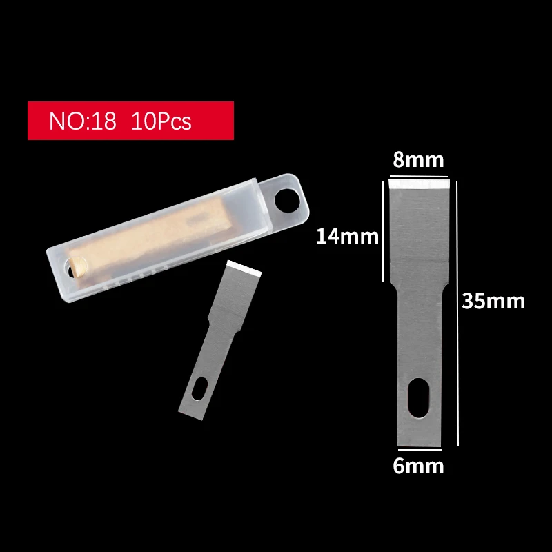 10 Stks/zak Carving Blades Geen: 11 #/1/3/4/4A/16/17/18 Cutter Blade Messen Voor Hout Pcb lijm Verwijderen Telefoon Moederbord Reparatie Tools