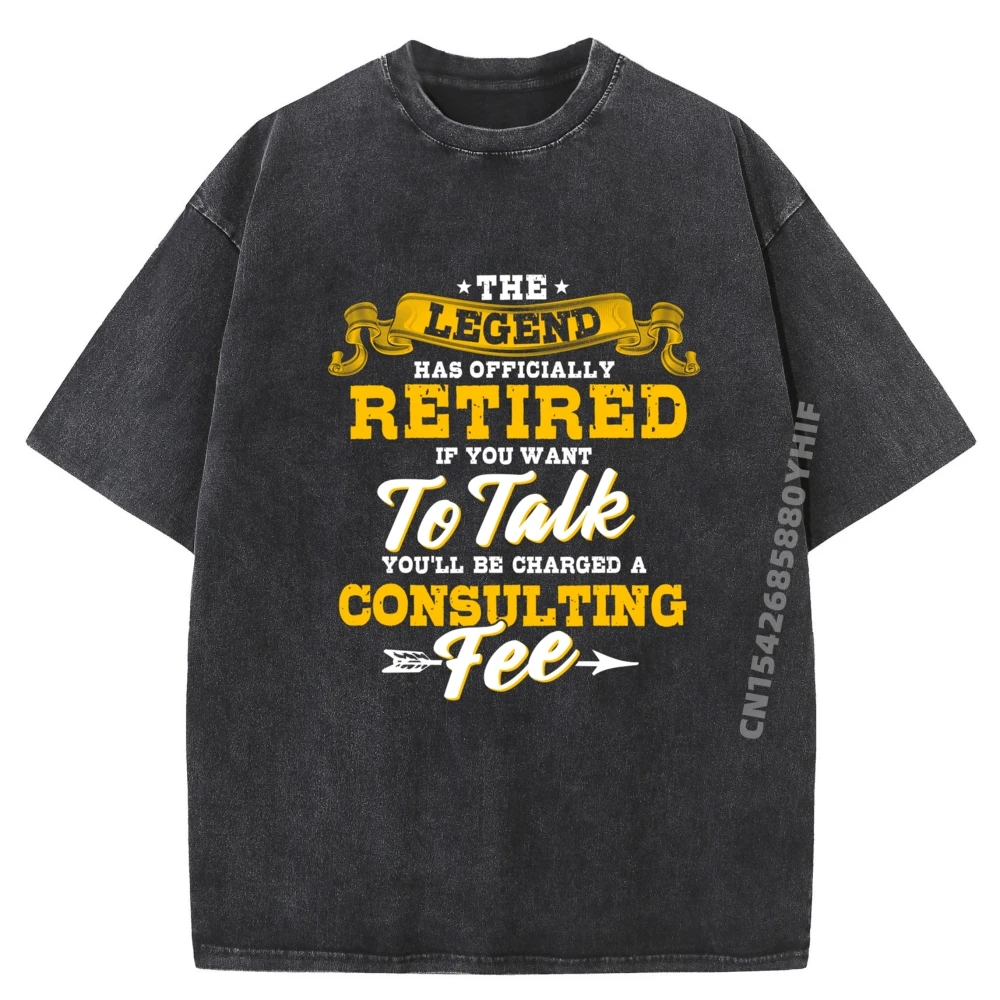 

Легенда есть официально пенсионная шутка на пенсию, черные футболки с рисунком, натуральная мужская одежда, стираная рубашка с персонажами