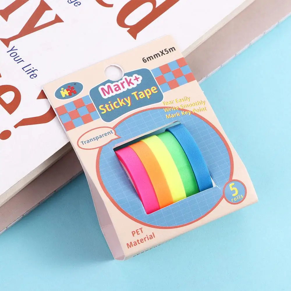 Notes Index Stickers Student Stationery Fluorescent Sticky Tape Label Bookmark Transparent Reading Flags Posted It Sticky Notes