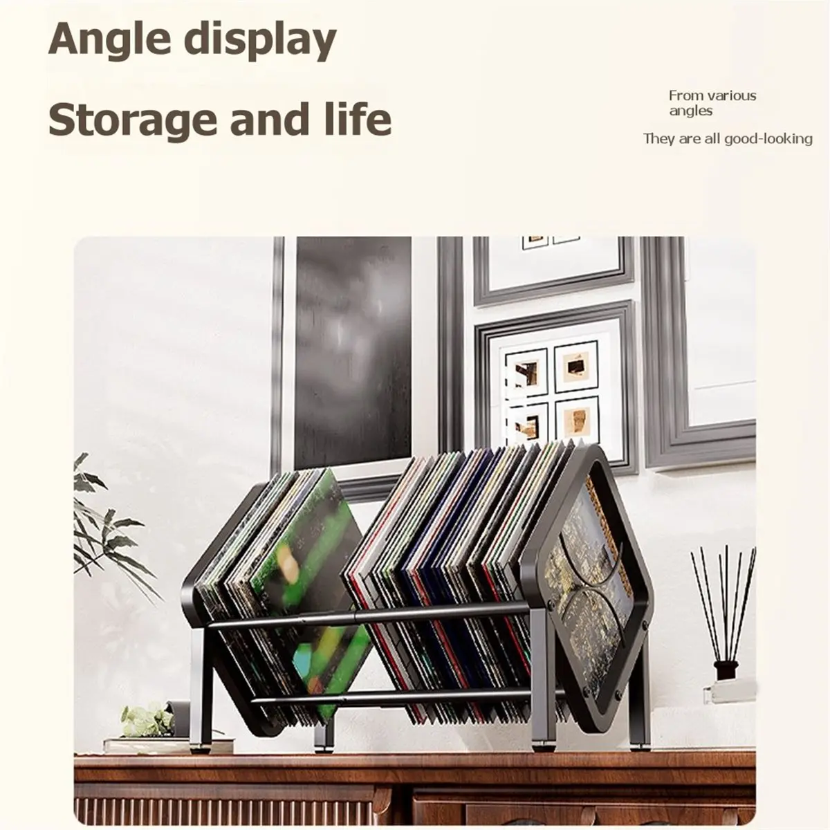 Vinyl Record Storage Desktop Book and Vinyl Record Holder Metal Single Tier Record Holder