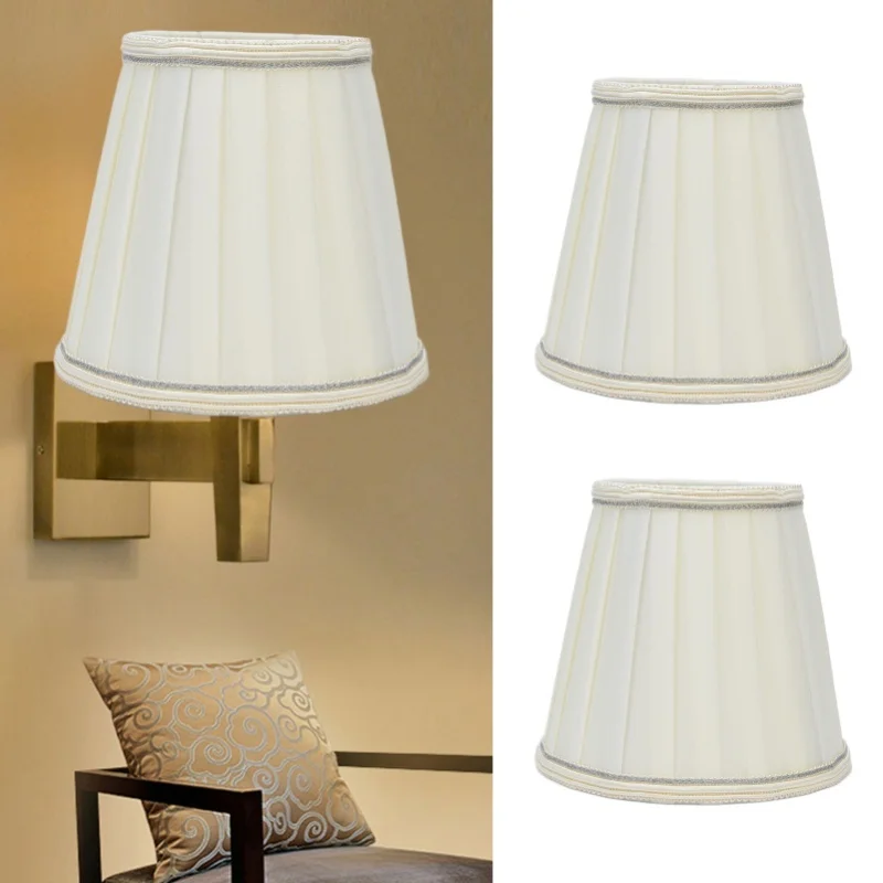 

2 Pcs Double Small Lamp Shade Clip On Bulb Comfortable Material Barrel Fabric Lampshade For Table Chandelier Wall LampPX33