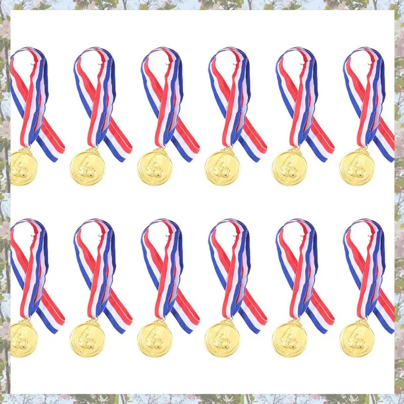 T84C-Football Cup Medal Award Medals Awards Student Party Gifts Soccer Metals Award Winner Medals 12 Pcs