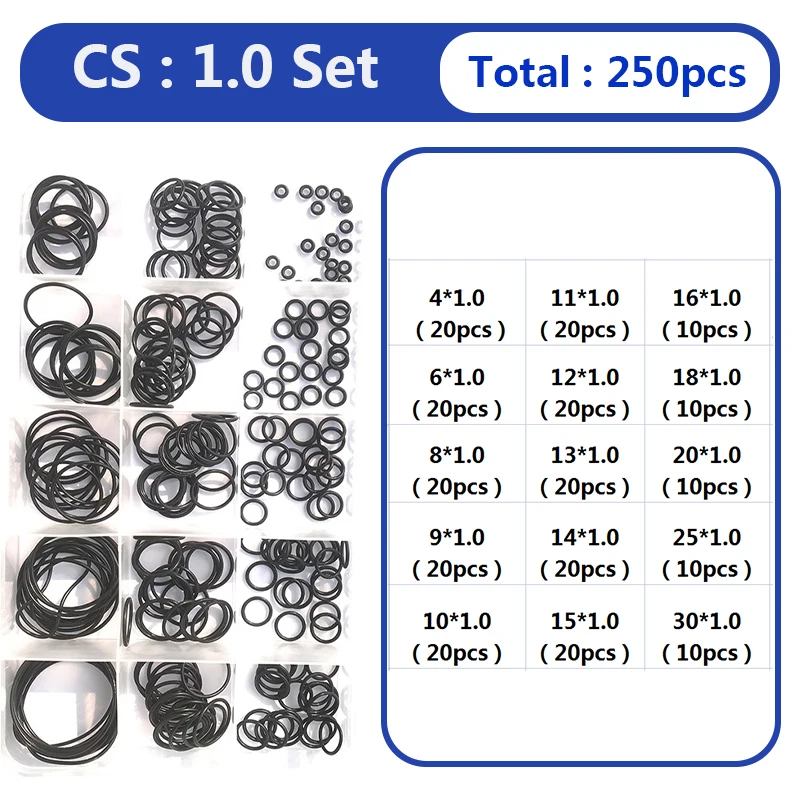 Nbr o ring dichtung dichtung dichtung satz dicke cs 1 1,5 0, 5 2,4mm nitril kautschuk hochdruck o-ringe hahn dichtung ventil o gummiringe – Detail 5