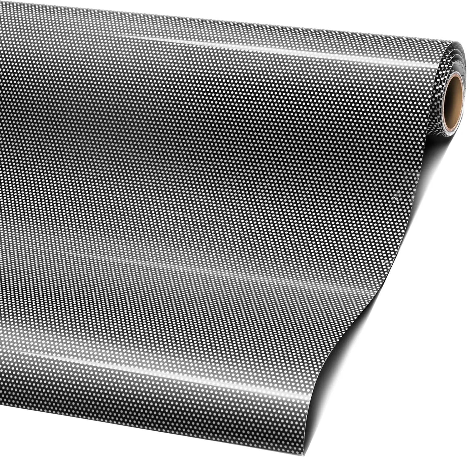 Black Perforated Privacy Window Film, Adhesive Vinyl Wrap Roll (5ft x 54in) for Glass