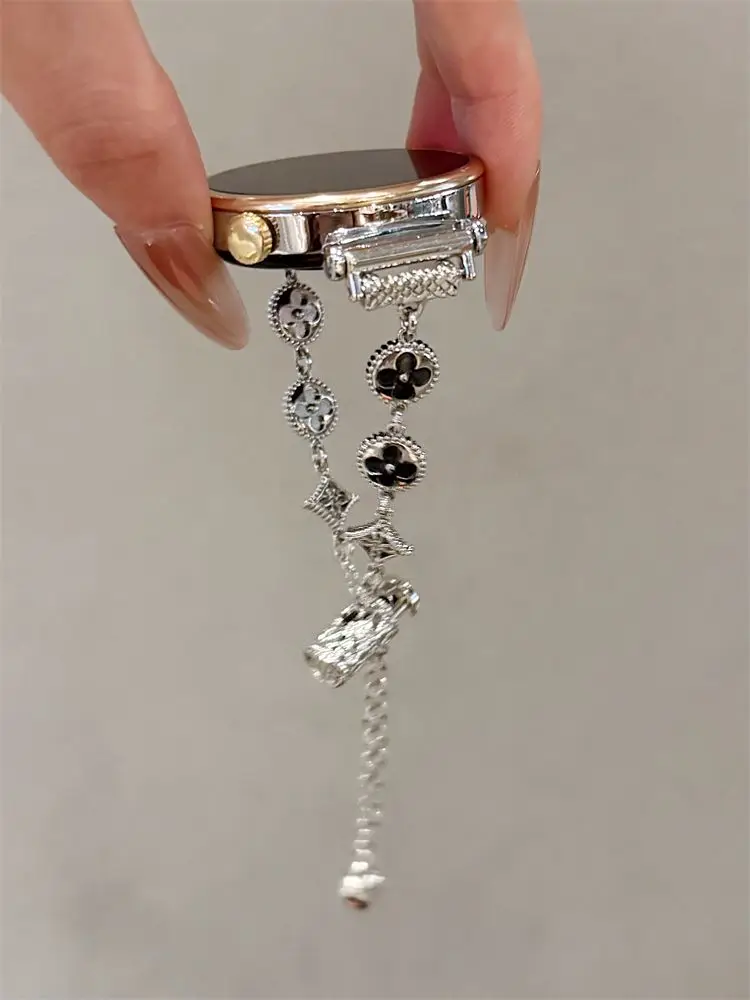 화웨이 GT5/GT5 Pro/GT4/GT2/3/4 22mm/20mm/18mm 시계 스트랩에 적합한 클로버 금속 유화