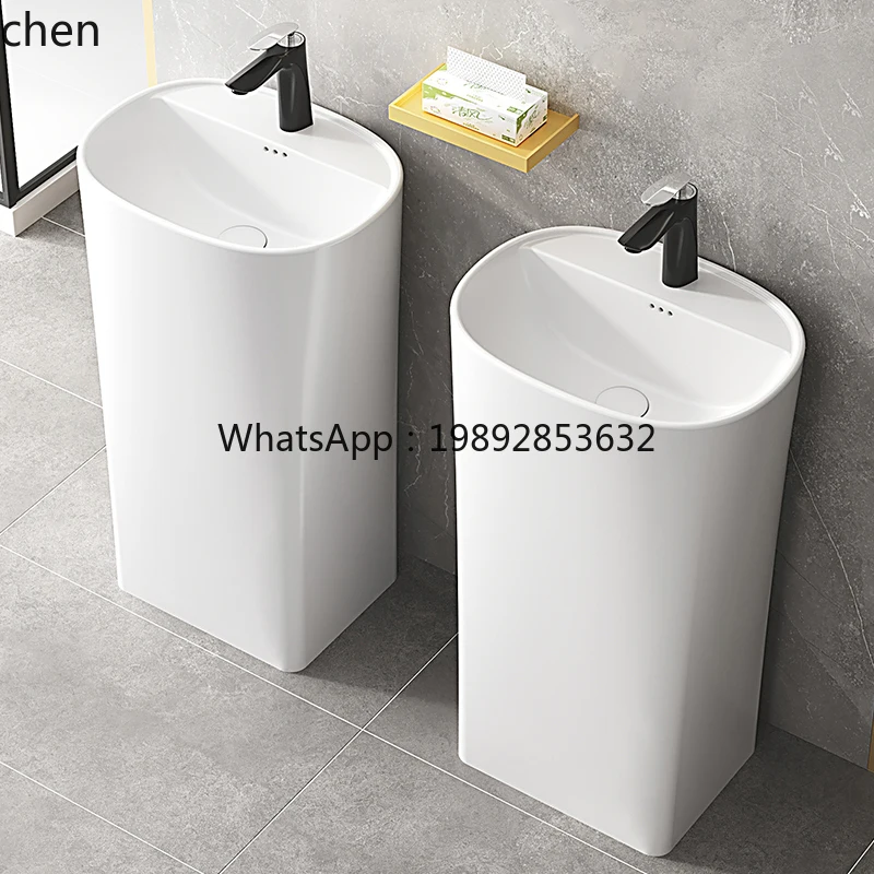 

Ceramic Integrated Washbasin Balcony Bathroom Floor-standing Washstand Bathroom
