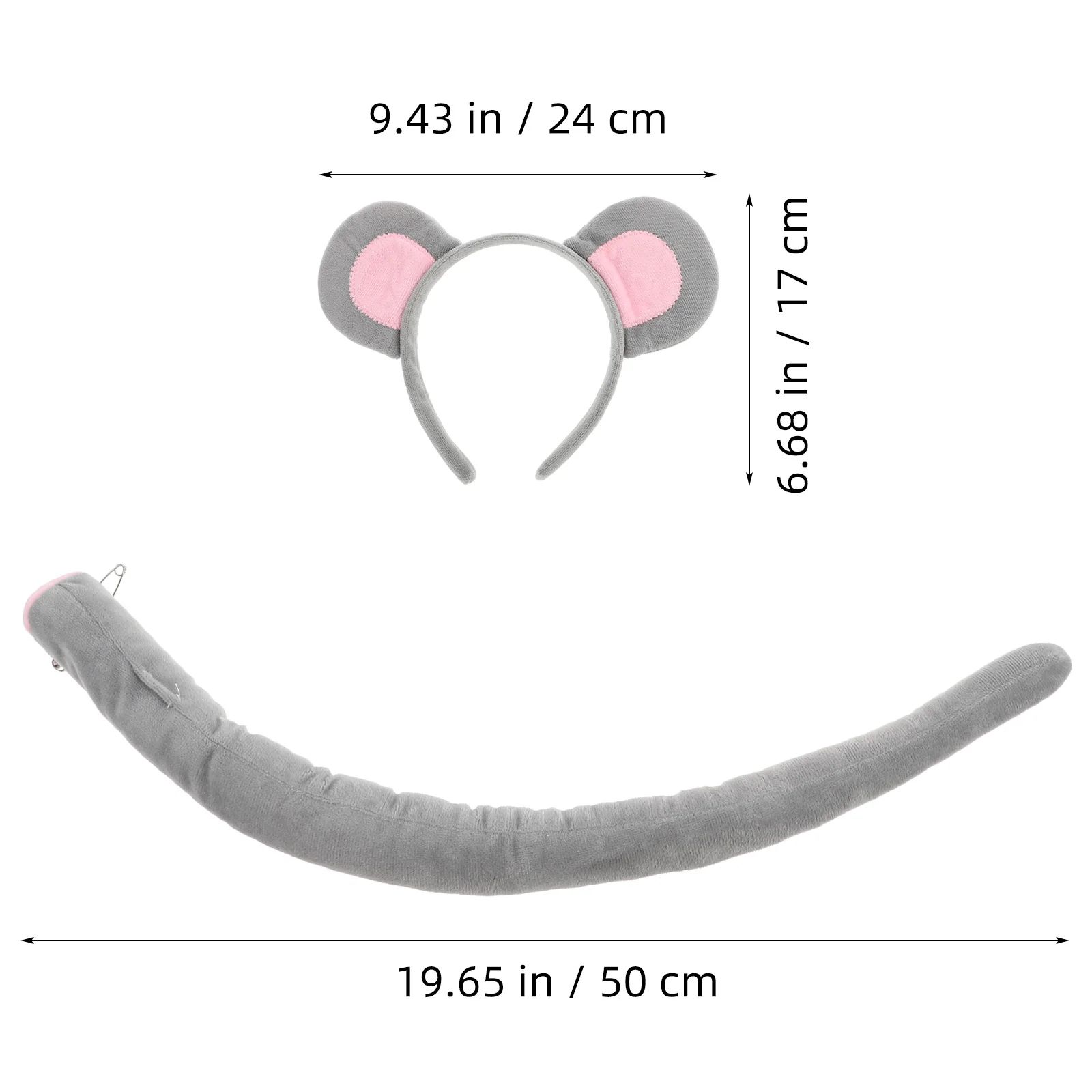 Muiskostuum Set Oren Hoofdband Neus Staart en Vlinderdas Dierenkostuum Kit Feestaccessoires voor Kid Halloween Kerst Cosplay