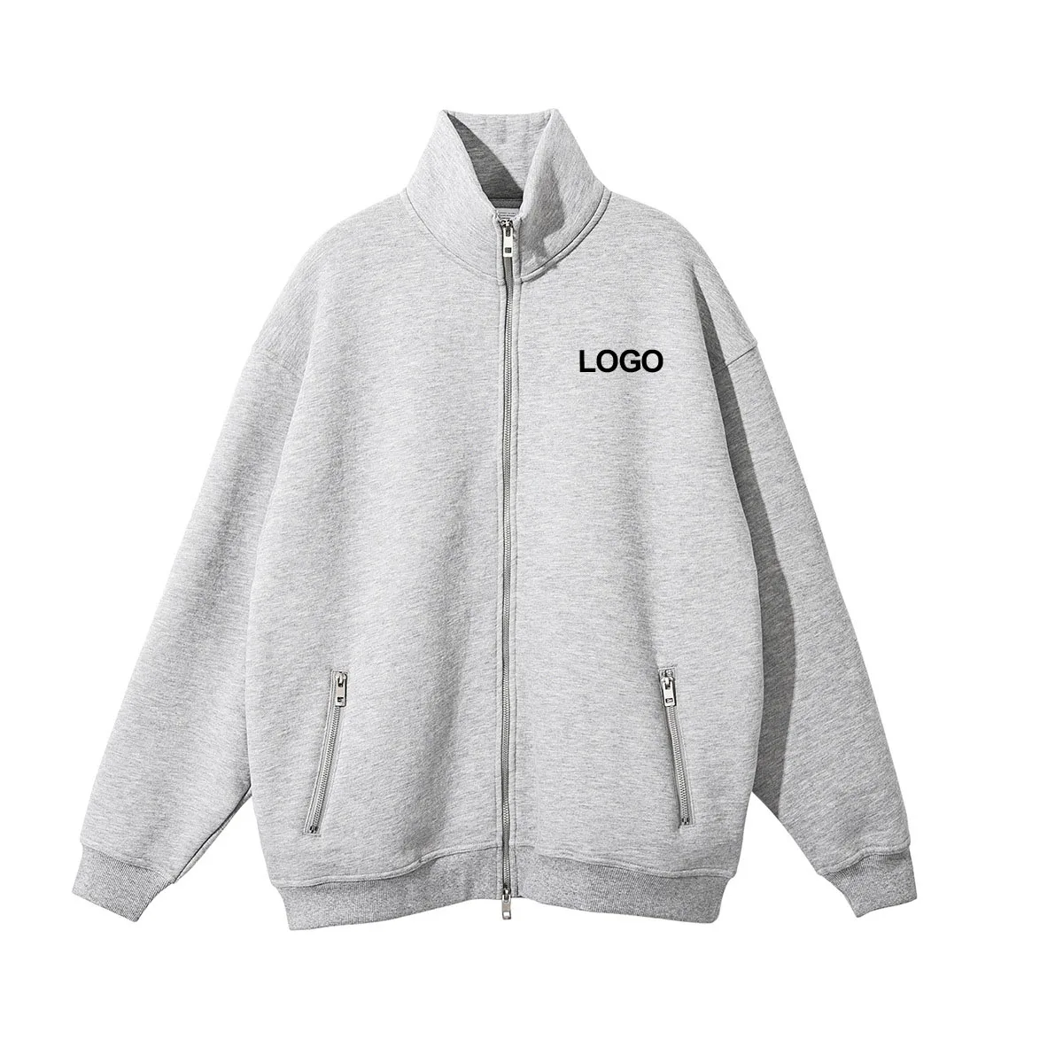 

360g Custom Plain Zip Up Men's Sweatshirt Hoodies Fleece Warm Winter High Quality 58% Cotton hoodie zipper jacket manufacture