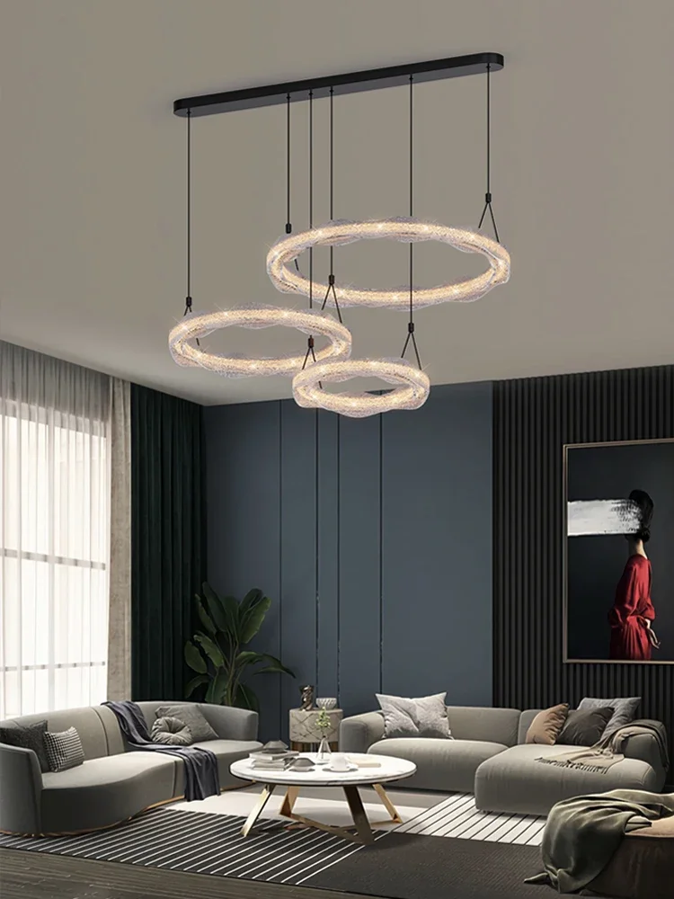الحديثة الفاخرة الثريا الإيطالية الفنية الراتنج حلقة مستديرة غرفة المعيشة ضوء السقف العناية بالعين