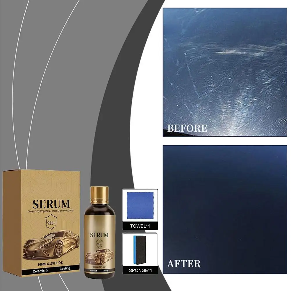 Ceramic Car Coating Kit, Auto Paint Crystal Plating, Gloss Enhancer, Anti-fouling Scratch Resistant, Hydrophobic Easy to Clean
