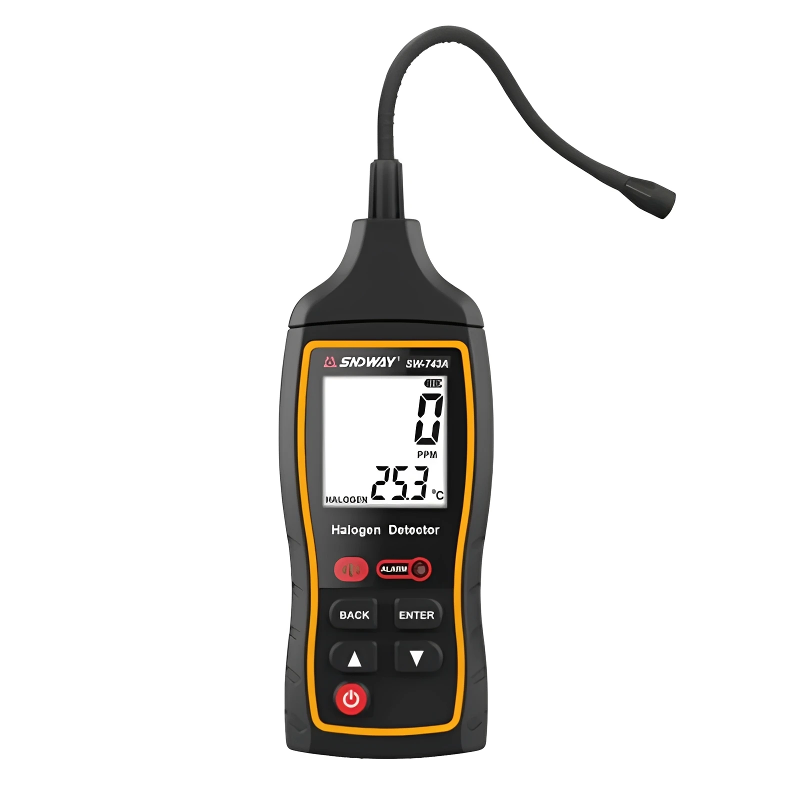 

SNDWAY SW-743A Halogen Detector Halogen Leak Finder for HVAC System High-Sensitivity Gas Leak Finder with Sound Light LCD Screen