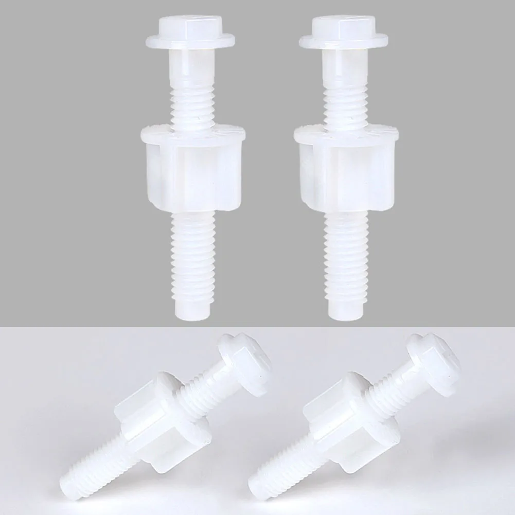 2 Pcs Hinge Bolts Screw Bathroom Items Bathroom Toilet Repair Easy Installation Good Strength Plastic Quality Plastic