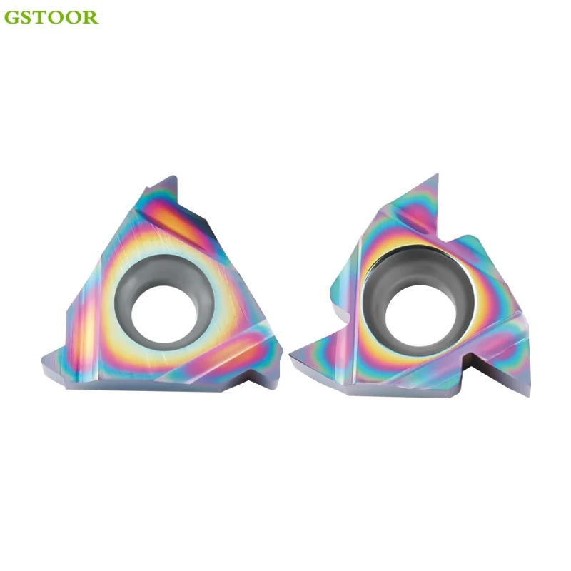 16ER 16IR AG55 AG60 0.75/1.0/1.5/1.25/1.75/2.0/2.5/3.0ISO اللون الألومنيوم خيوط كربيد إدراج مخرطة باستخدام الحاسب الآلي القاطع تحول أداة #5