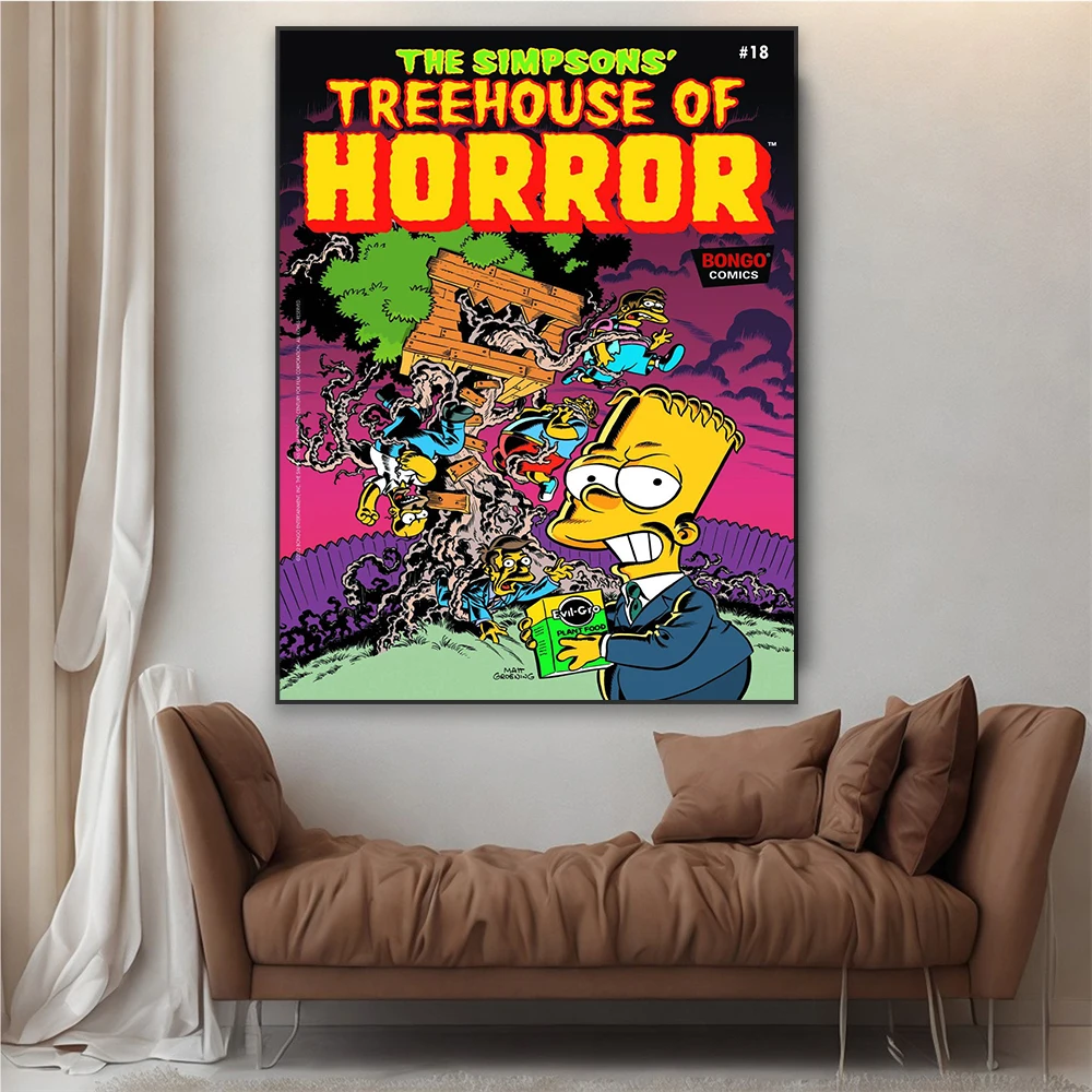 لوحة قماشية عائلية من سيمبسون ، ملصق برنامج تلفزيوني من سيمبسون ، مطبوعات كرتونية ، صور فنية جدارية ، ديكور غرف نوم الأطفال #3