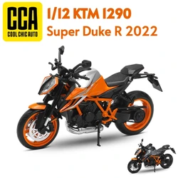 1/12 KTM 1290 Super Duke R 2022 motocicleta de juguete CCA modelo fundido a presión 1:12 carreras deportivas colección en miniatura regalo para niños