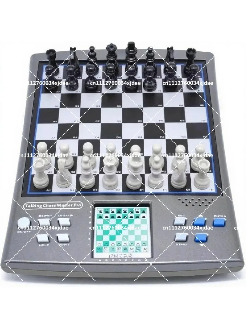 Chess Computer Electronic Board with Talking English German Magnetic Pieces Self Teaching Program for Beginners
