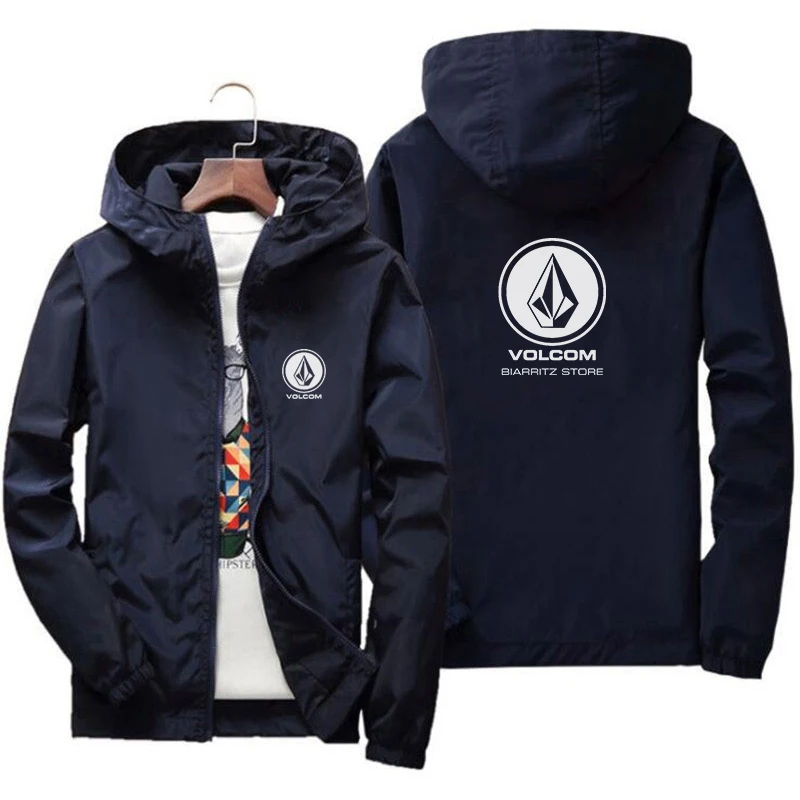 Autumn new VOLCOM printed men\'s and women\'s jackets casual and comfortable windproof jacket couple hooded zipper top