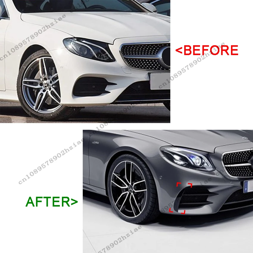 For Mercedes-Benz W213 S213 C238 Pre-Facelift AMG 2016-2020 Front Bumper Side Spoiler Air Vent Cover Trim Tuning Exterior Parts - view 2