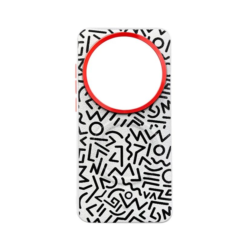

Luxury Magnetic Graffiti Leather Phone Case Shell for Xiaomi 15 Ultra 14 13 Metal Button&Lens Ring Hard Full Protective Cover