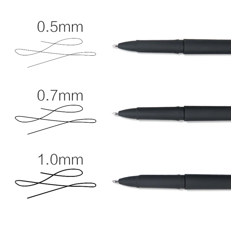 11Pcs/Set Gel Pens Gel Pen Bullet Tip Large Capacity 0.5/0.7/1mm Black Writing Neutral Pen School Office Supplies Stationery