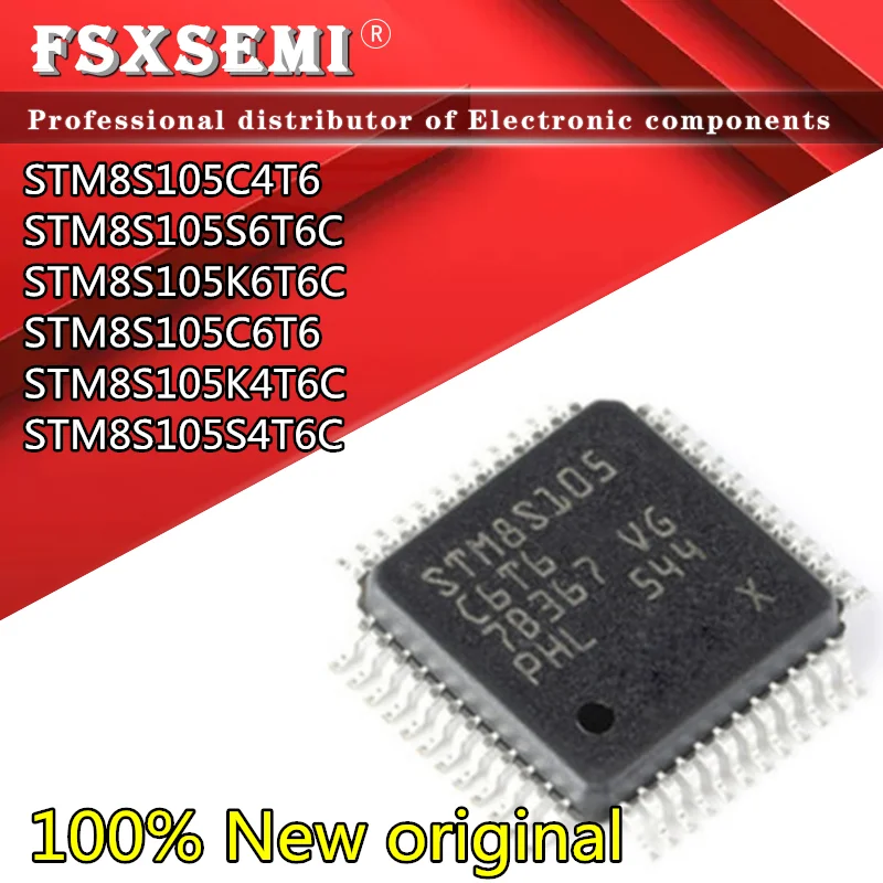 10pcs New STM8S105C4T6 STM8S105S6T6C STM8S105K6T6C STM8S105C6T6  STM8S105K4T6C STM8S105S4T6C Chips MCU