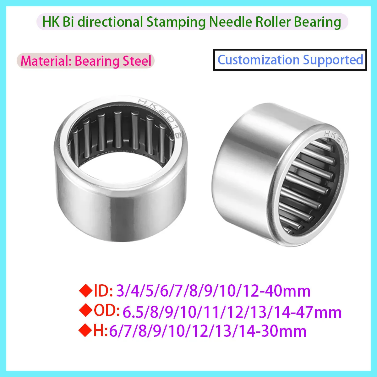 

HK Series Micro Needle Roller Bearings Without Inner Rings with Inner Diameters of 3 4 5 6 7 8 9 10 12-40mm