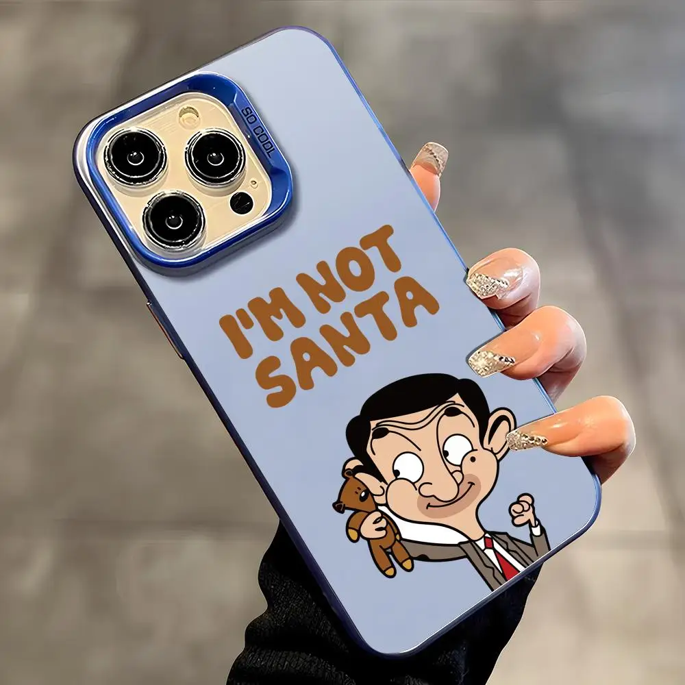 مثيرة للاهتمام M-Mr.Bean جراب هاتف آيفون 17 16 15 14 13 12 11 برو ماكس الهواء الملونة ماتي الليزر أورورا للصدمات #3