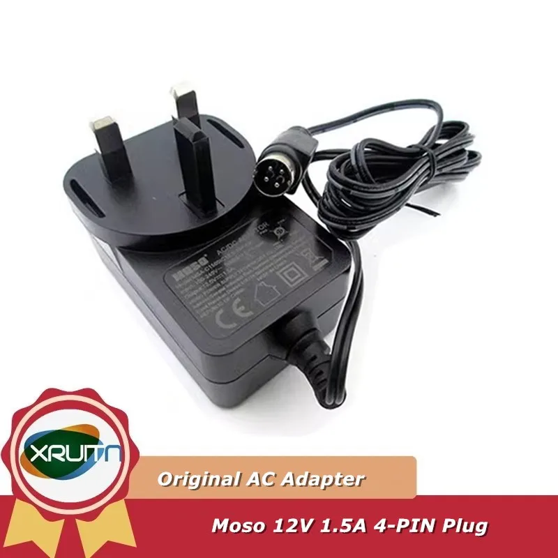 

Genuine MOSO 12V 1.5A 18W 4 PIN AC DC Adapter Charger For Hikvision Video Recorder KL-AD3060VA SW-520 Hard Drive Power Supply