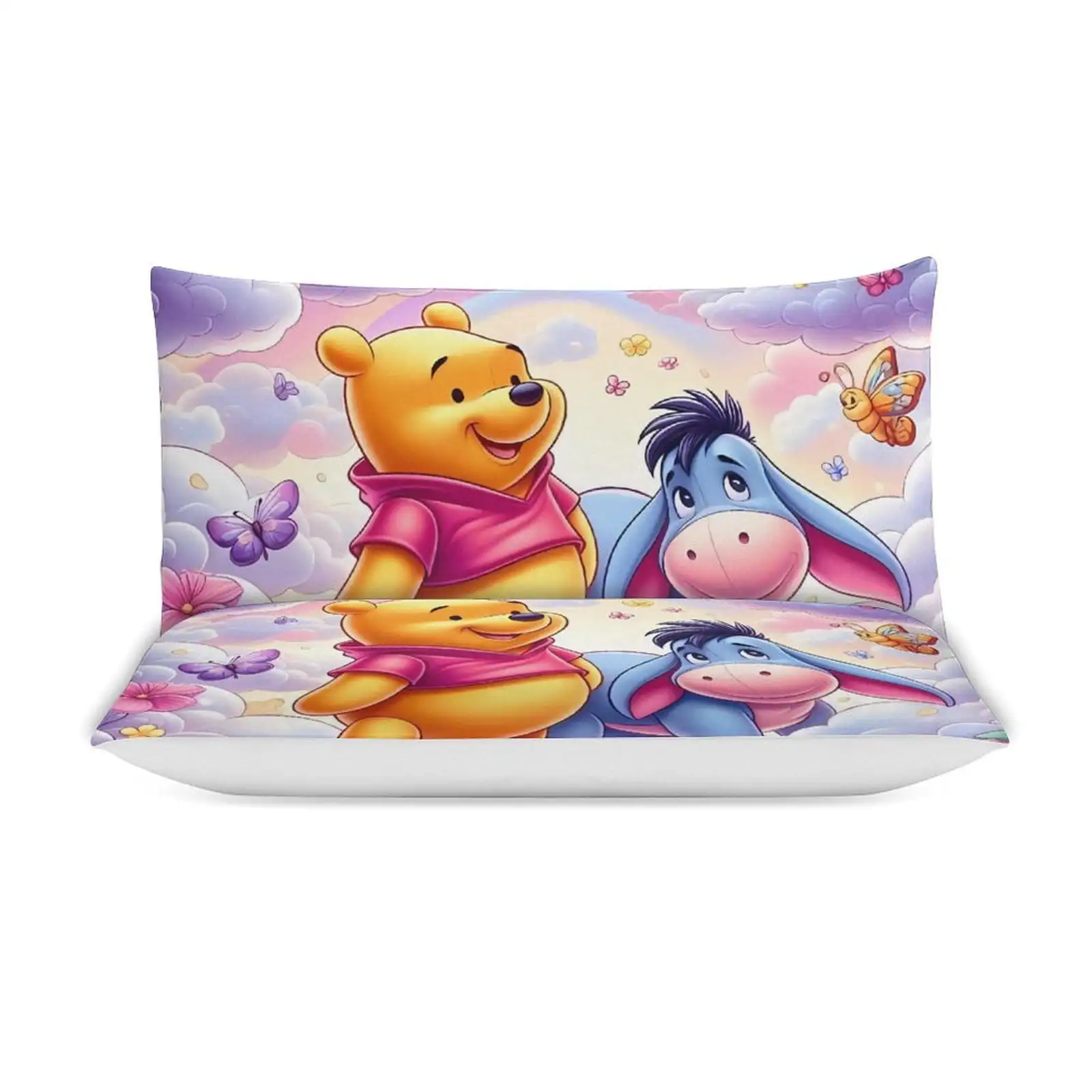 Imagem -05 - Winnie The Pooh Microfibra Conjuntos de Cama para Crianças Edredão e Travesseiros Shams Decoração do Quarto Consolador Meninos Meninas Conjunto