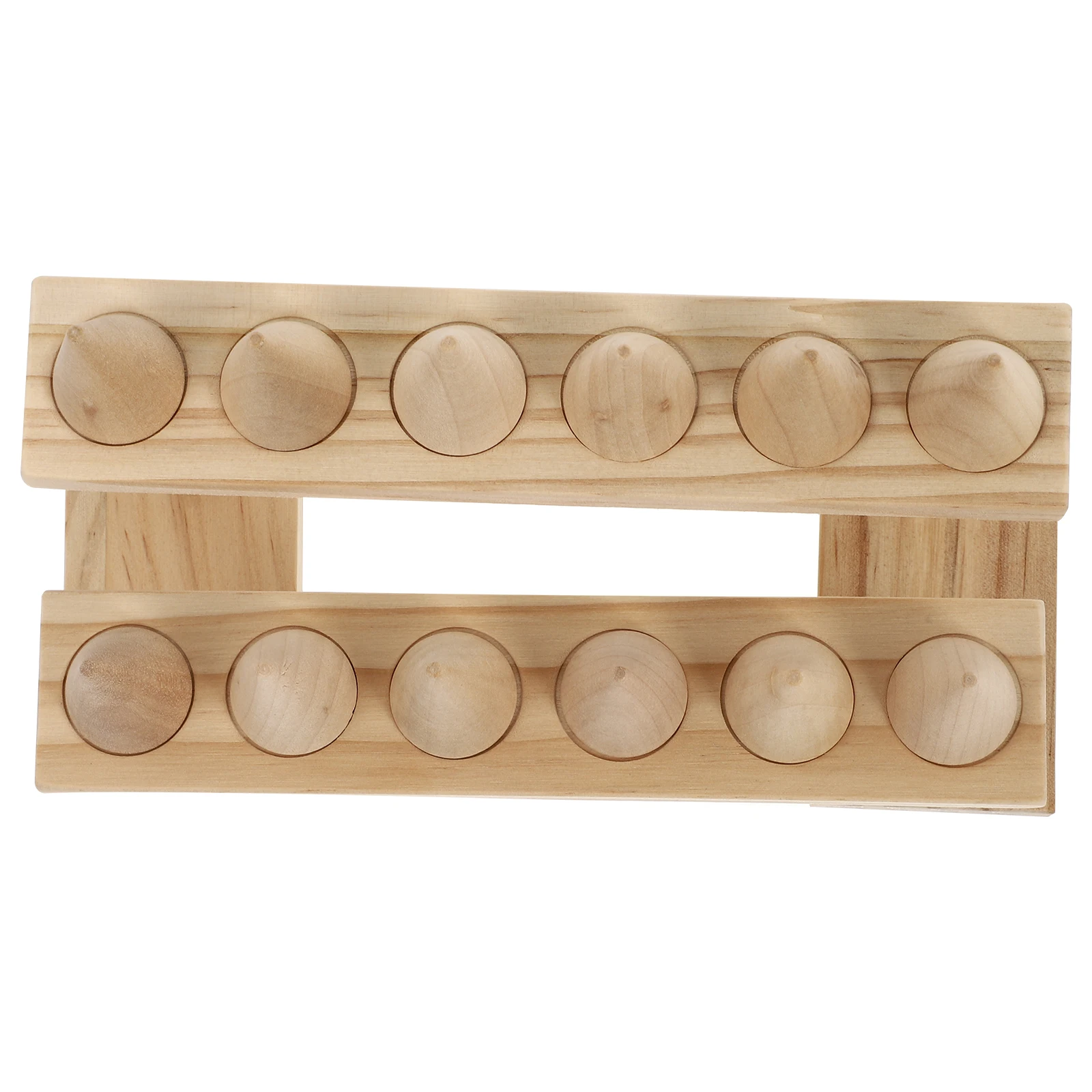 

1pc Wooden Ring Display Stand Double Layer Organizer Showcase Rack For Jewelry Storage Finger Ring Holder Decorative