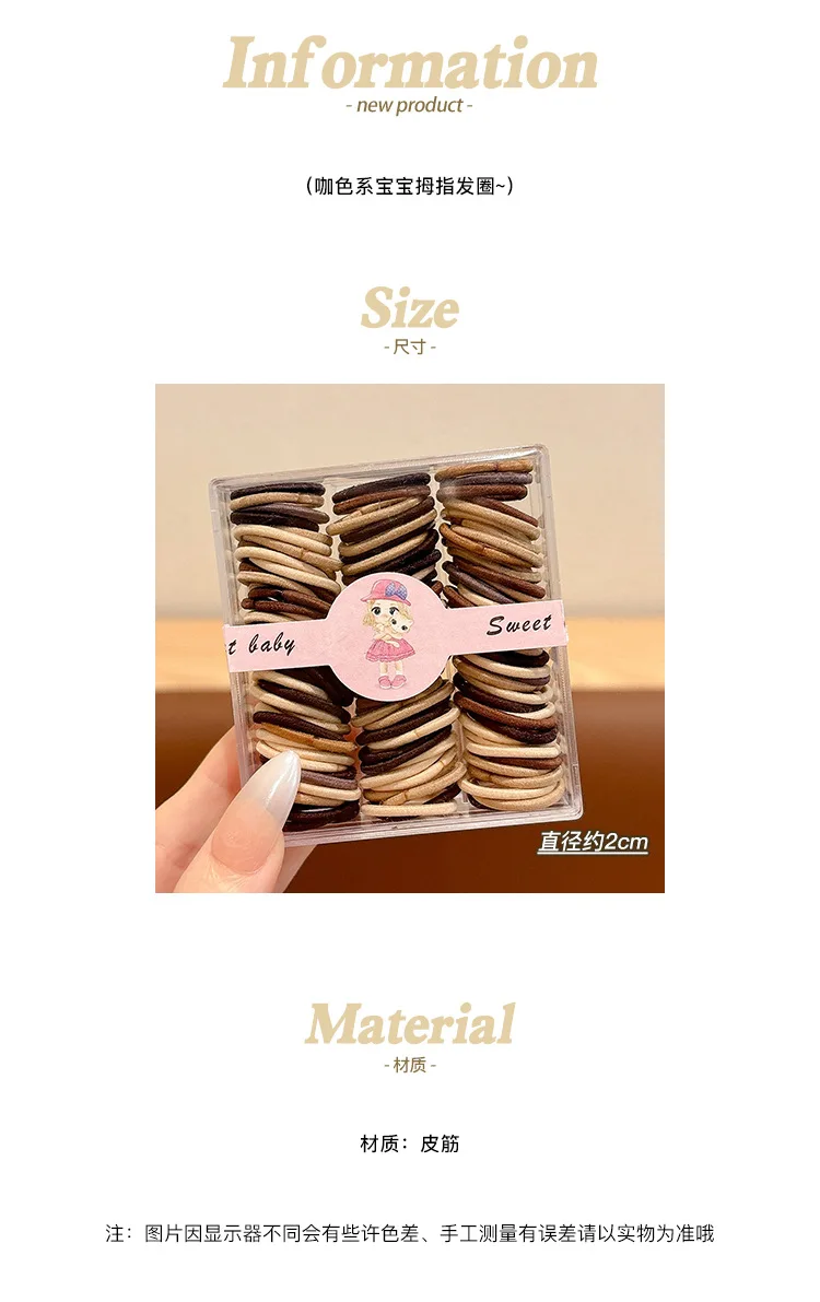 90 teile/satz Koreanischen Stil Candy Farbe Haar Seil für Kinder Hohe Stretch Haar Krawatte Mode Mädchen Scrunchies – Detail 2