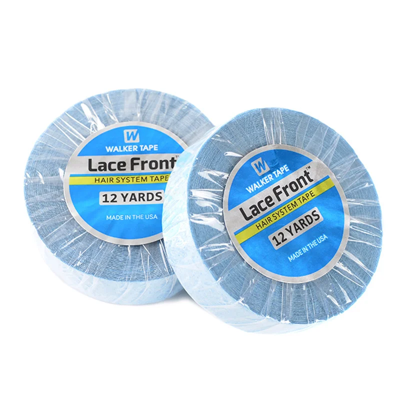 12yards Wig Adhesive Tape Waterproof Blue Lace Front Wig Tape No Shine Hair Extension Tape For Toupee Frontal Hairpiece Wig