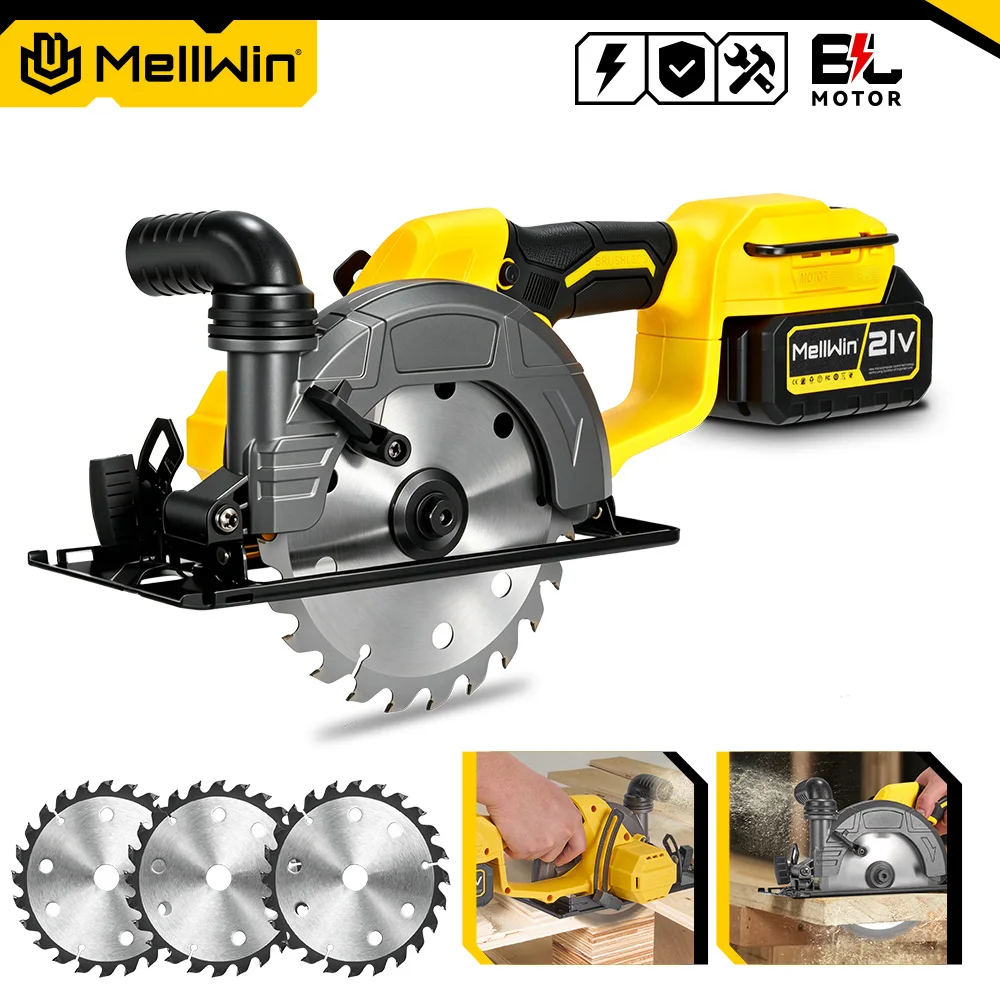 MELLWIN 6 Zoll 150 MM Akku-Bürstenlose Kreissäge Handheld Multifunktions-Elektrosägen Elektrowerkzeug für Makita 18 V Batterie Pin