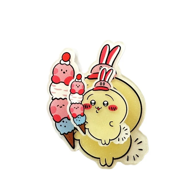 Cute Chiikawa Cartoon Acrylic Hair Clips Set Kawaii Anime Character Usagi Hachiware Barrette Hair Accessories