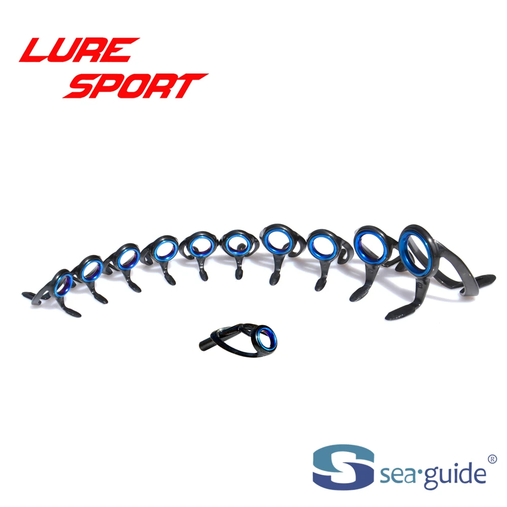 SEAGUIDE 8 10 11 13pcs guide set Black Frame BLue Ring HBXRESG-4 20 HBXREST-4 Heavy Duty Rod Building component DIY Accessory