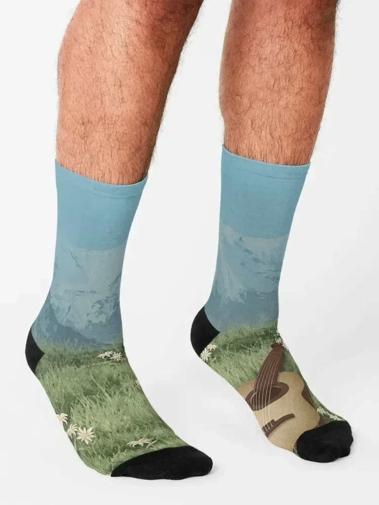 The Sound of Music Poster Illustration Socks Soccer colored Thermal man winter custom Men's Socks Luxury Women's