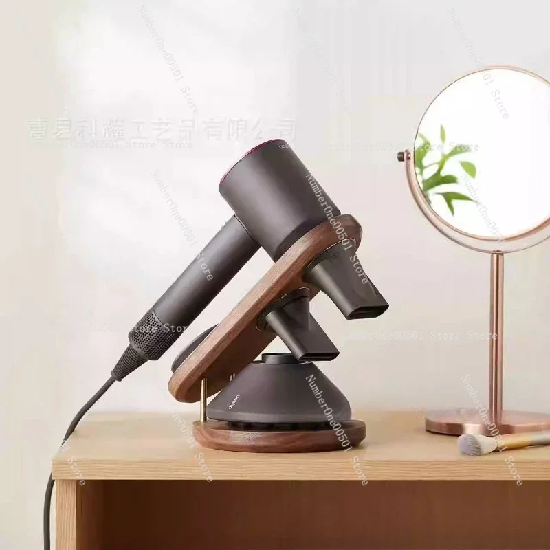 

Wooden hair dryer holder Desktop multifunctional bathroom rack Countertop vertical hair dryer storage rack High quality