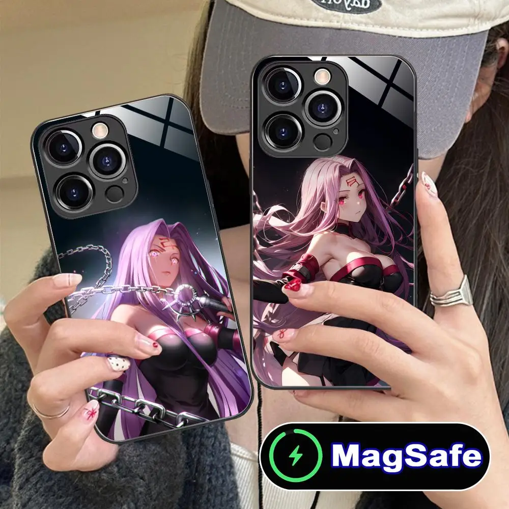 

Чехол для телефона Fate Stay Night Rider Medusa для iPhone 17, 16, 15, 14, 13, 12, 11 Air Pro Max Plus Mini MagSafe, стеклянный цветной чехол