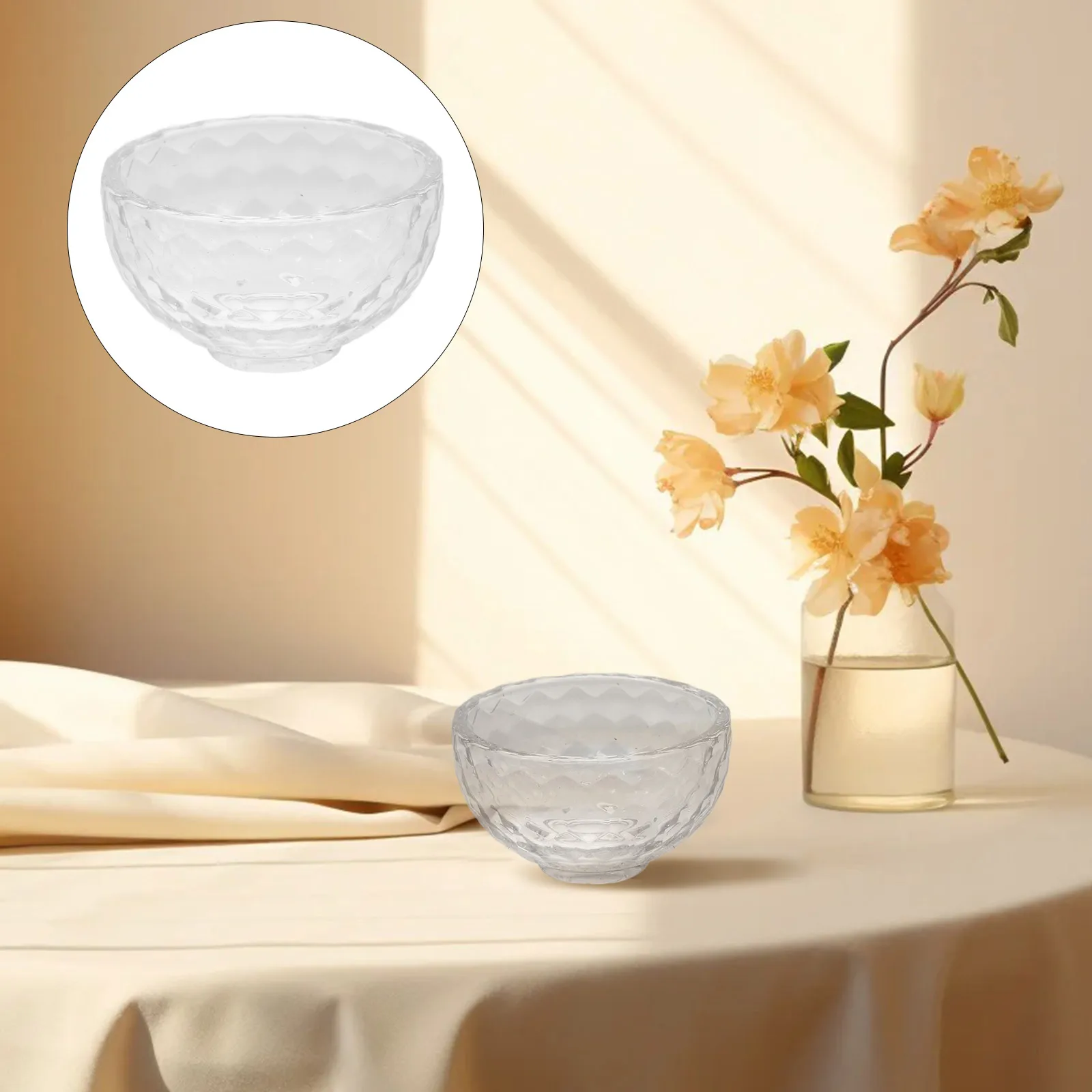 

Crystal Bowl Transparent Handcrafted Kitchen Table Black White Glass Centerpieces Dining Fruit Offerings Mini Bowls