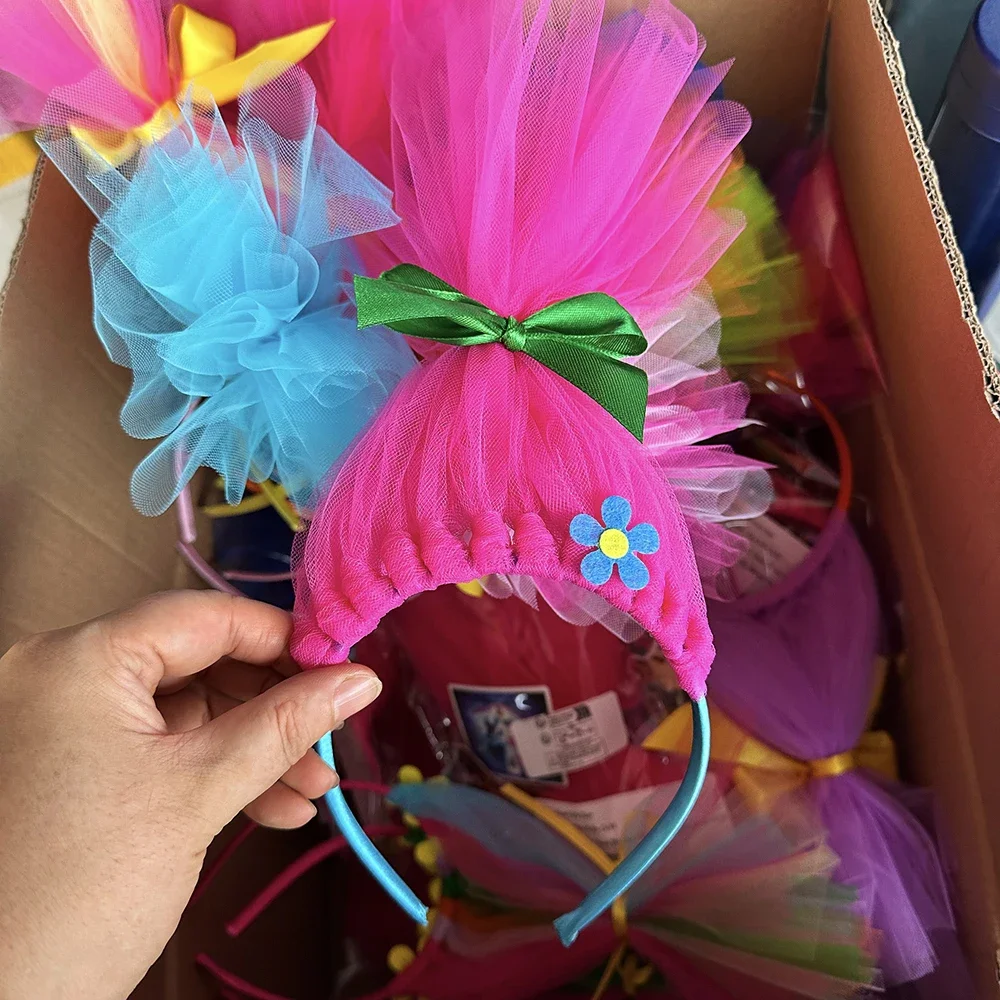 Trolls – accessoires pour cheveux de princesse coquelicot, bandeaux personnalisés, accessoires de Cosplay d'halloween, couvre-chef, cadeau