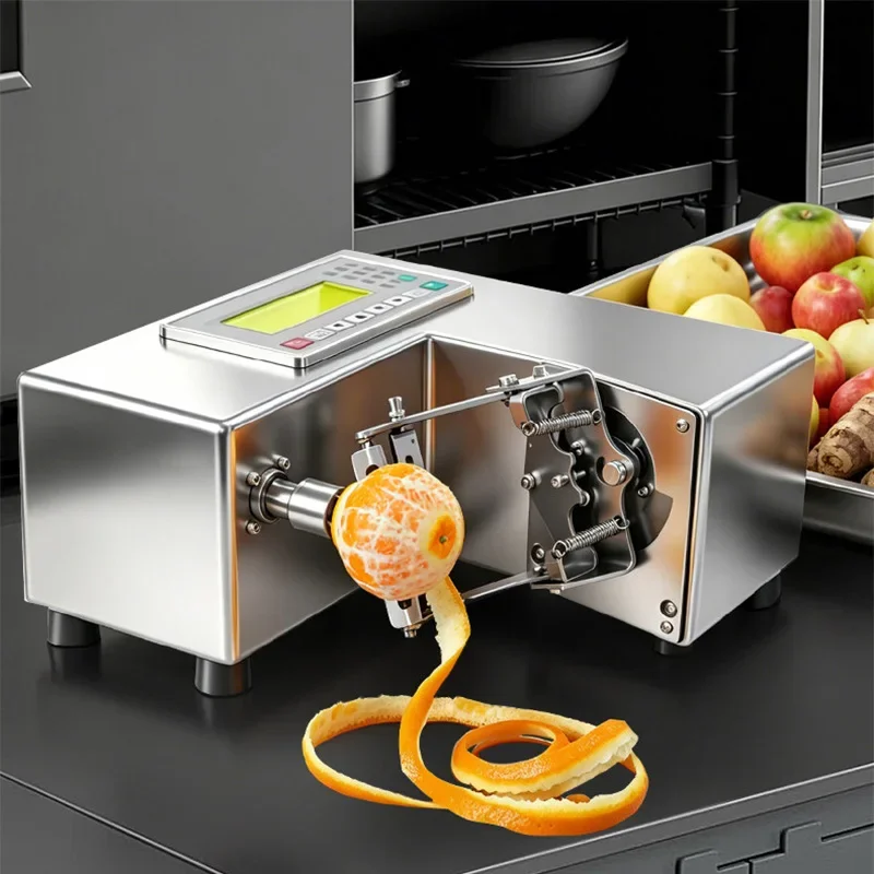 220V/110V Commercial Fruit and Vegetable Peeler Round Fruit Processing Dual-Motor Drive Peels Oranges, Apples, and Pumpkins