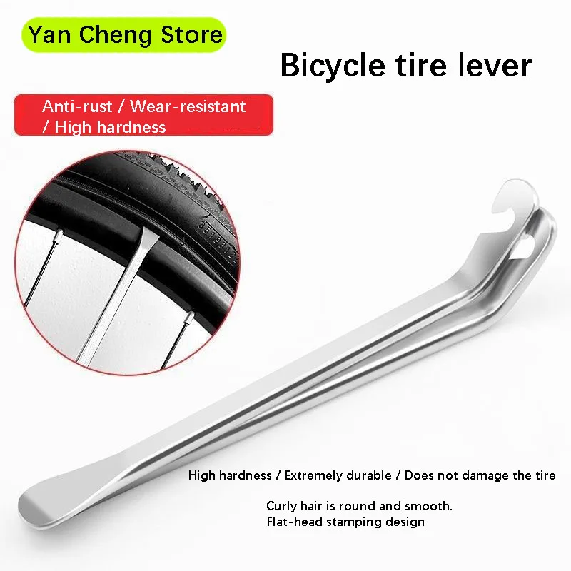 Premium Bicycle Tire Lever Tyre Spoon Iron Changing Tool, Bike Tire Levers Premium Stainless Steel Levers to Repair Bike Tube