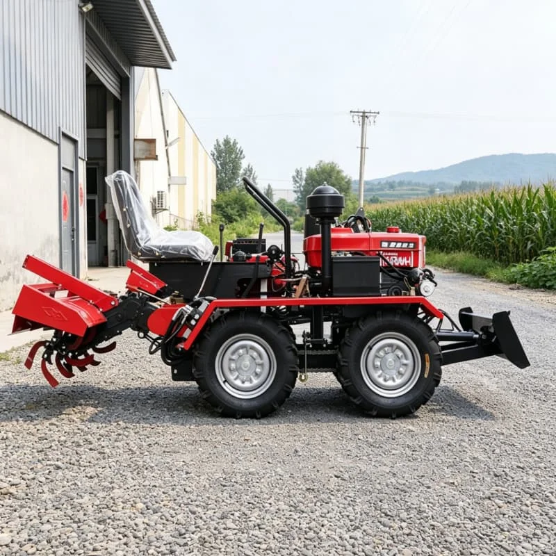 Customized Upgraded Tractor Rotary Tiller, Wheeled 4WD Rotary Tiller, New High-efficiency Labor-saving Wheeled Rotary Tiller