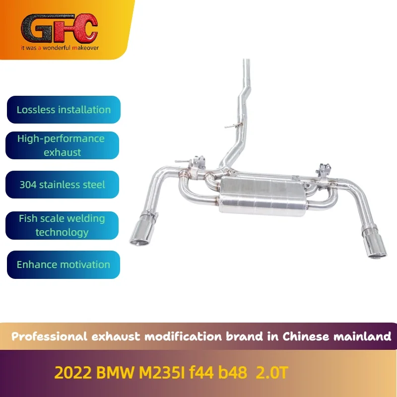 GFC Catback Valvetronic Muffler Compatible for 2022 BMW M235I F44 B48 2.0T High Performance 304stainless steel Exhaust Pipe