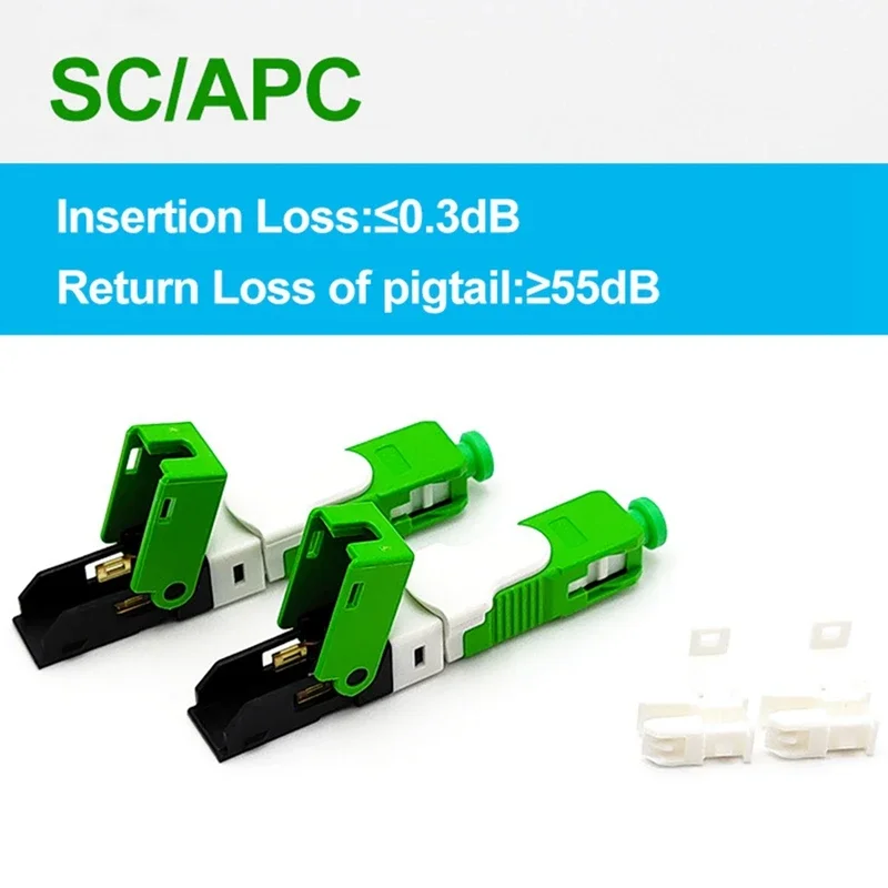 

100PCS ESC250D APC Optical fibe quick connector FTTH SC APC Single-Mode Connector Cold Connector Tool