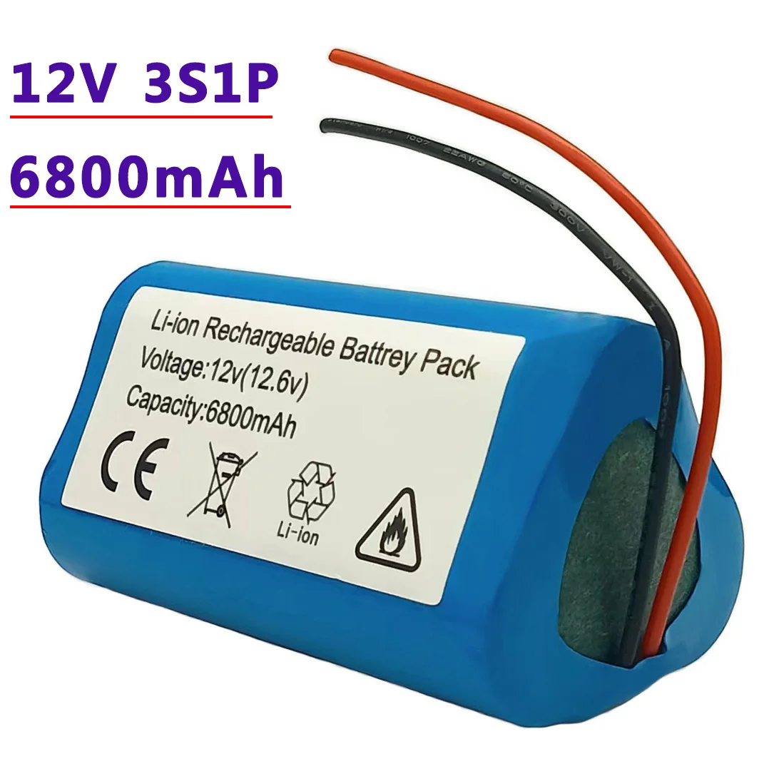 جديد 100%. بطارية ليثيوم أيون 11.1 فولت 6800 مللي أمبير 12 فولت 3S1P. 6800 MAh