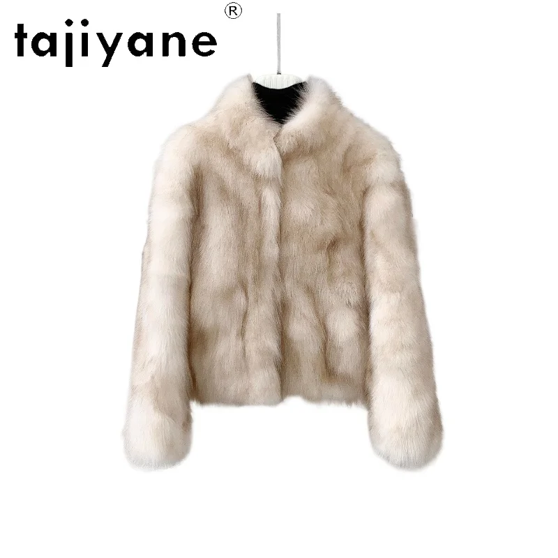 TAJIYANE 100 % natürlicher Fuchspelzmantel für Damen, hochwertige Echtpelzjacken, warme Damen-Oberbekleidung, Winter-Frau-Kleidung, 2025, Beij