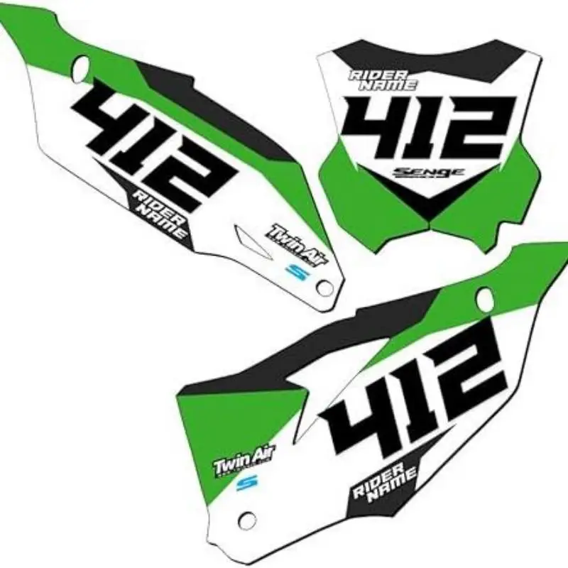 2021-2023 KX 450 X SG63 Custom MX Number Plates Senge Graphics Kit Compatible with Kawasaki